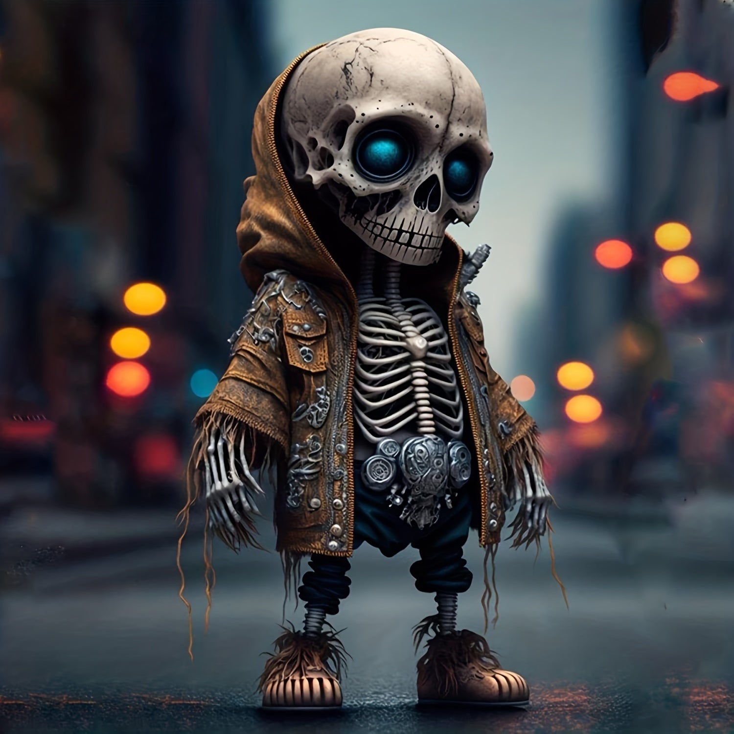 Halloween Skeleton Dwarf Statue Resin Ornaments Interesting Holiday Decorations