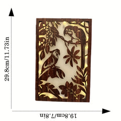 LED Lights Wooden Wall Hanging Flower And Bird Series Decor