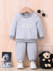 Baby LITTLE MAN Print Outfit Set