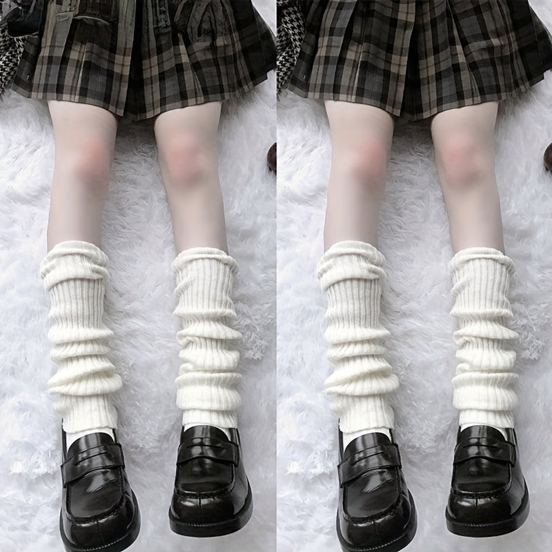 Solid Knitted Leg Warmers All-match Socks Women's Stockings