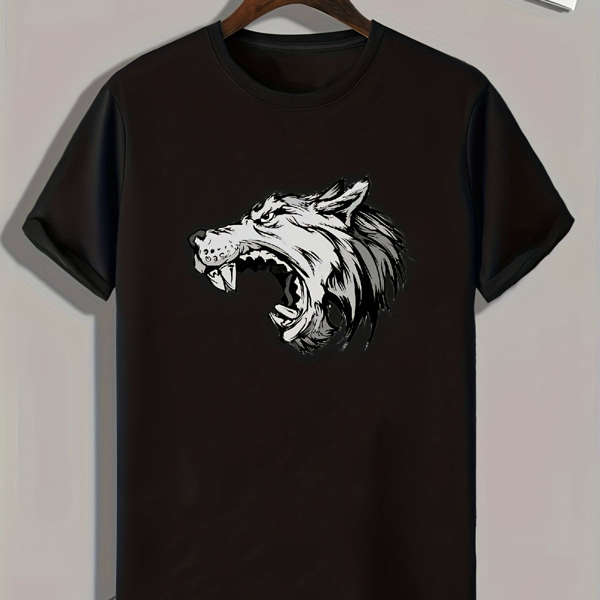Fierce Wolf Comics Print Men's Comfy T-shirt for Outdoor Summer