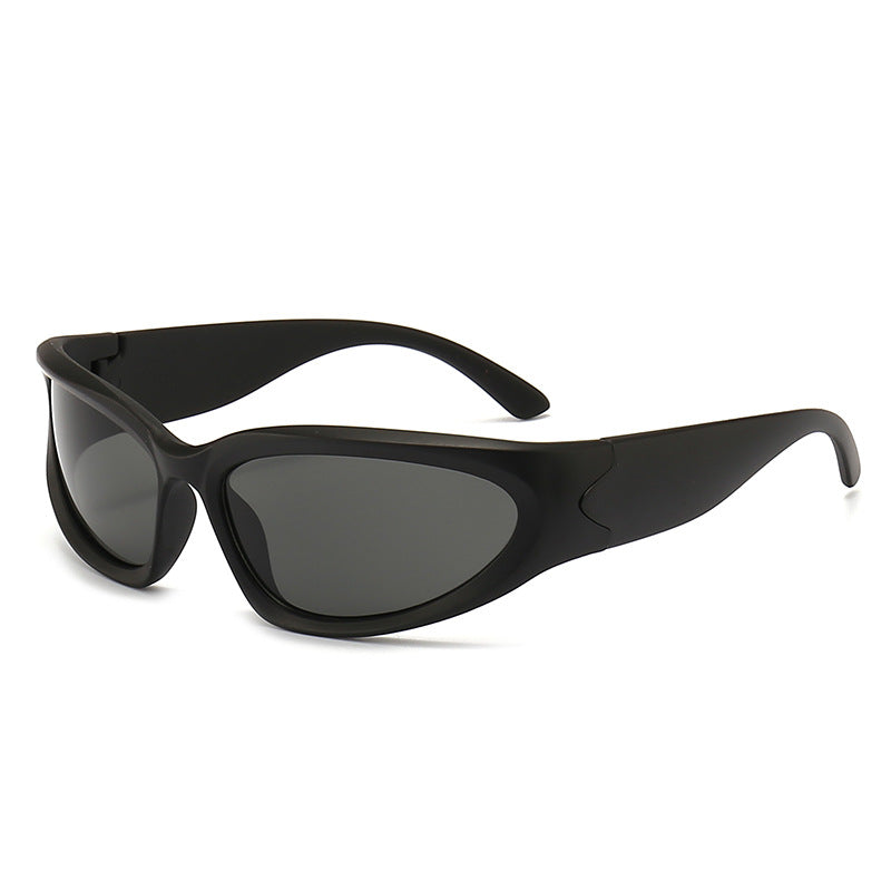 Punk Y2K Wrap Around Sunglasses - Cyber Silvery Glasses - UV400 Protection
