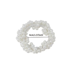 Faux Pearl Hair Tie Scrunchies Beaded Elastic Hair Accessory
