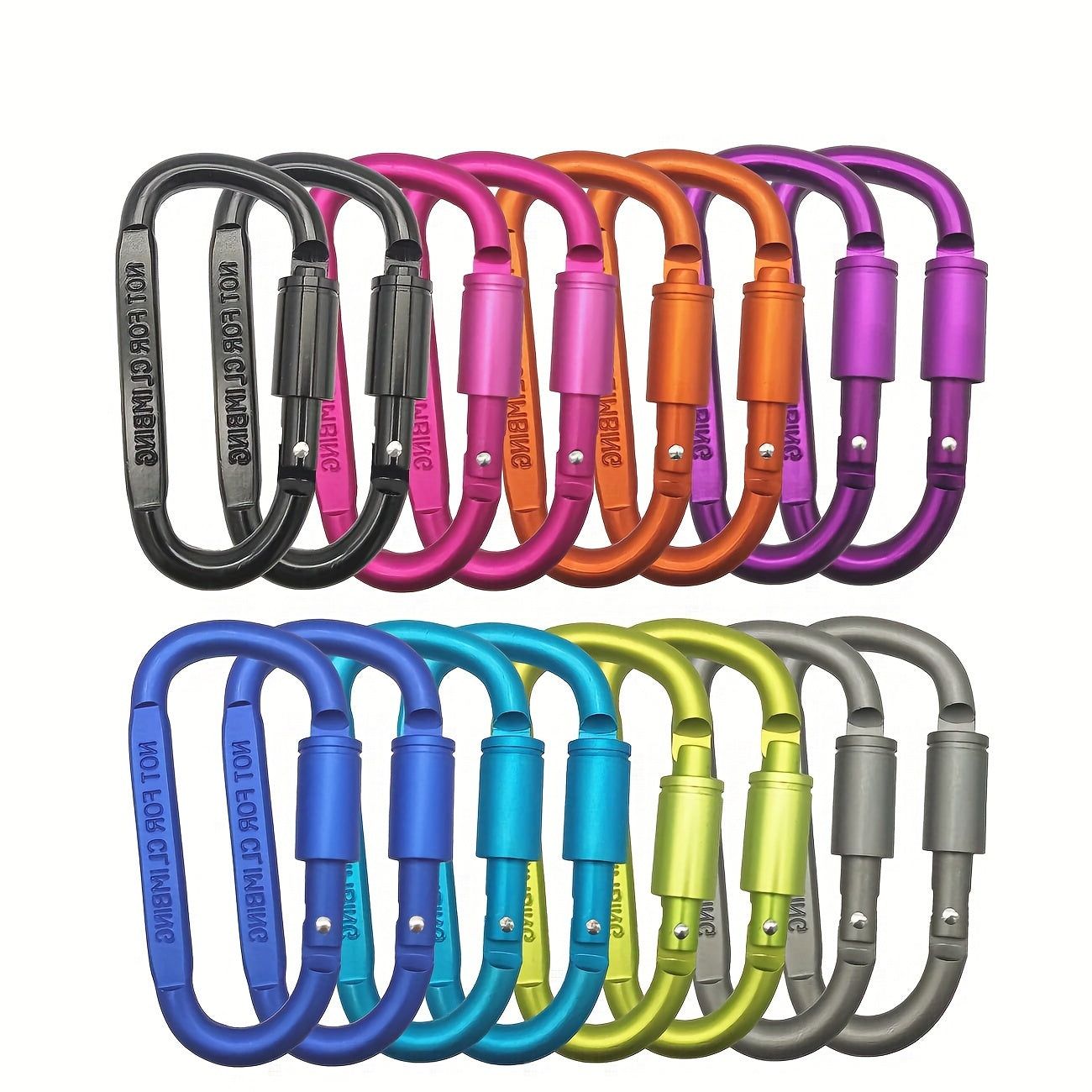 4pcs Aluminum D-ring Lock Buckle Backpack Water Cup Key Chain