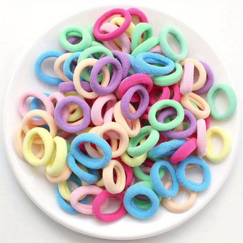 200pcs Vibrant Hair Ties Elastic Ponytail Holders for Girls & Kids