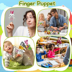 24pcs Plush Animal Finger Puppet Set for Storytelling Games
