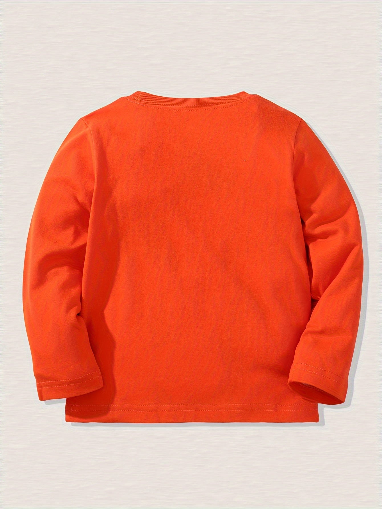 Excavator Print Kid's Cotton Pullover Long Sleeve Top