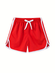 Girls Solid Drawstring Pants Casual Sport Shorts For Summer Beach Kids Children