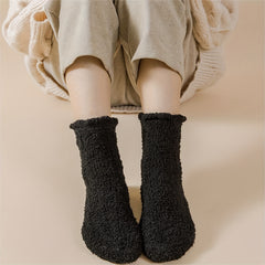 5 Pairs Fuzzy Mid Tube Socks Women's Stockings