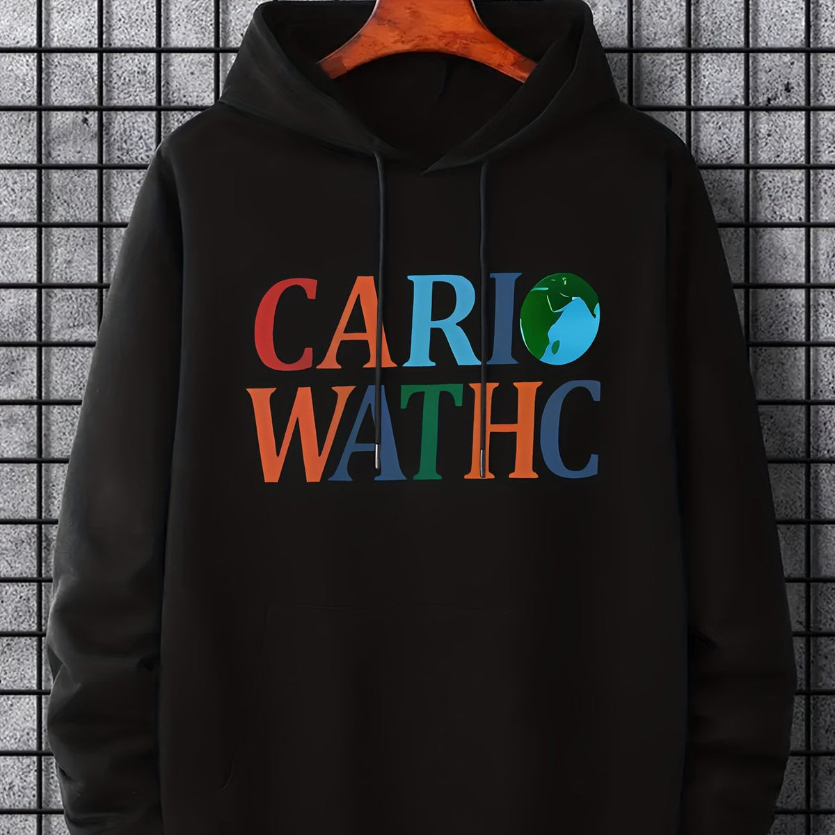 Men's Colorful Letter Print Hoodie - Breathable Drawstring Sweatshirt