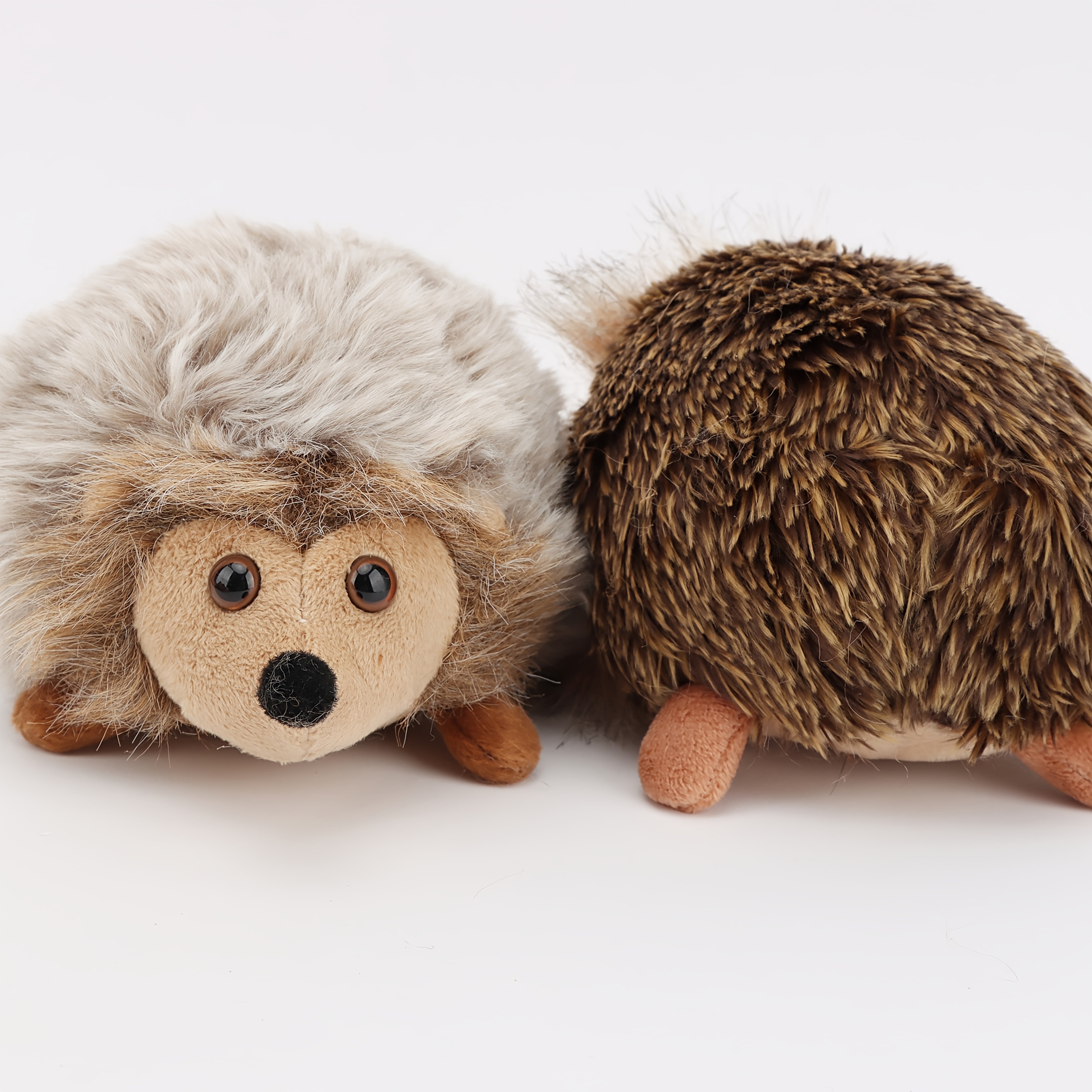 Soft Hedgehog Stuffed Animal Plush Doll Brown & Fur Nose & Eyes