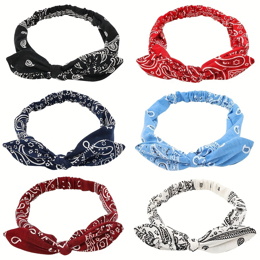 Boho Paisley Pattern Elastic Headband Retro Style Hair Accessories