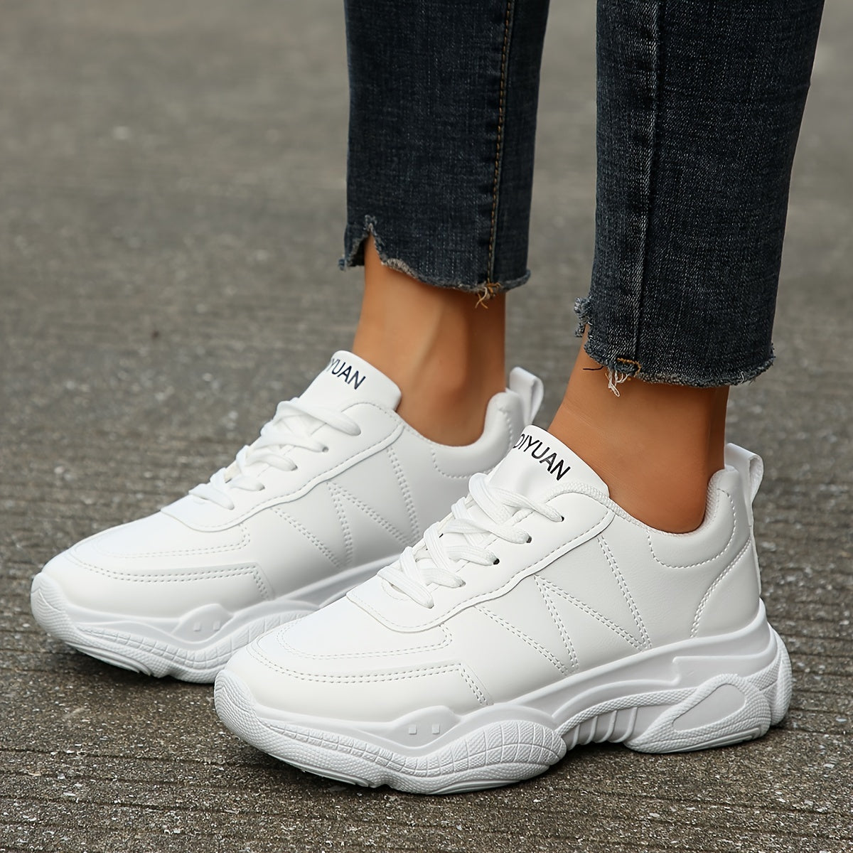 Women's Lace-up Athletic Running Shoes Soft Sole Casual Sneakers