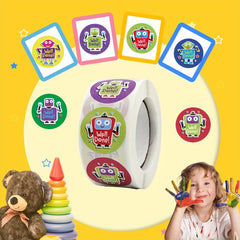 240pcs Cartoon Robot Stickers Paper Self-adhesive Reward Stickers for Students