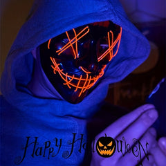 Men's Light Up Mask Led Light Up Cyberpunk Mask Halloween Dress Up Mask