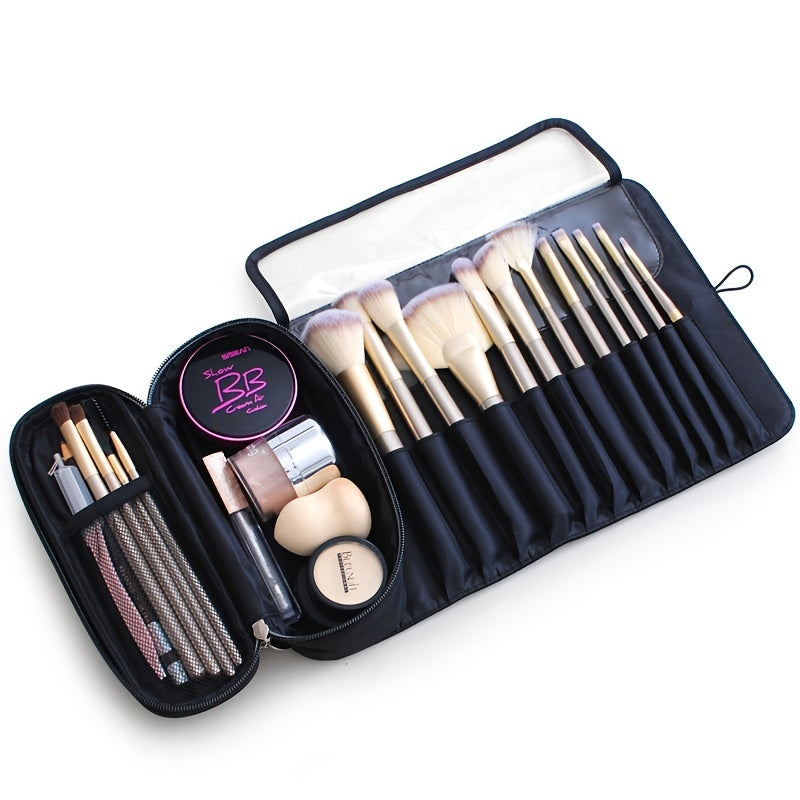 Cosmetic Organizer Roll Up Bag Makeup Brush Storage