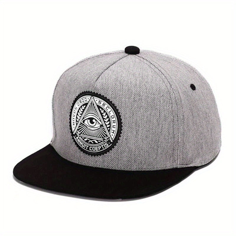 Men's Flat Brim Baseball Cap With Letter Embroidery