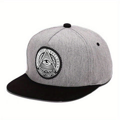 Men's Flat Brim Baseball Cap With Letter Embroidery