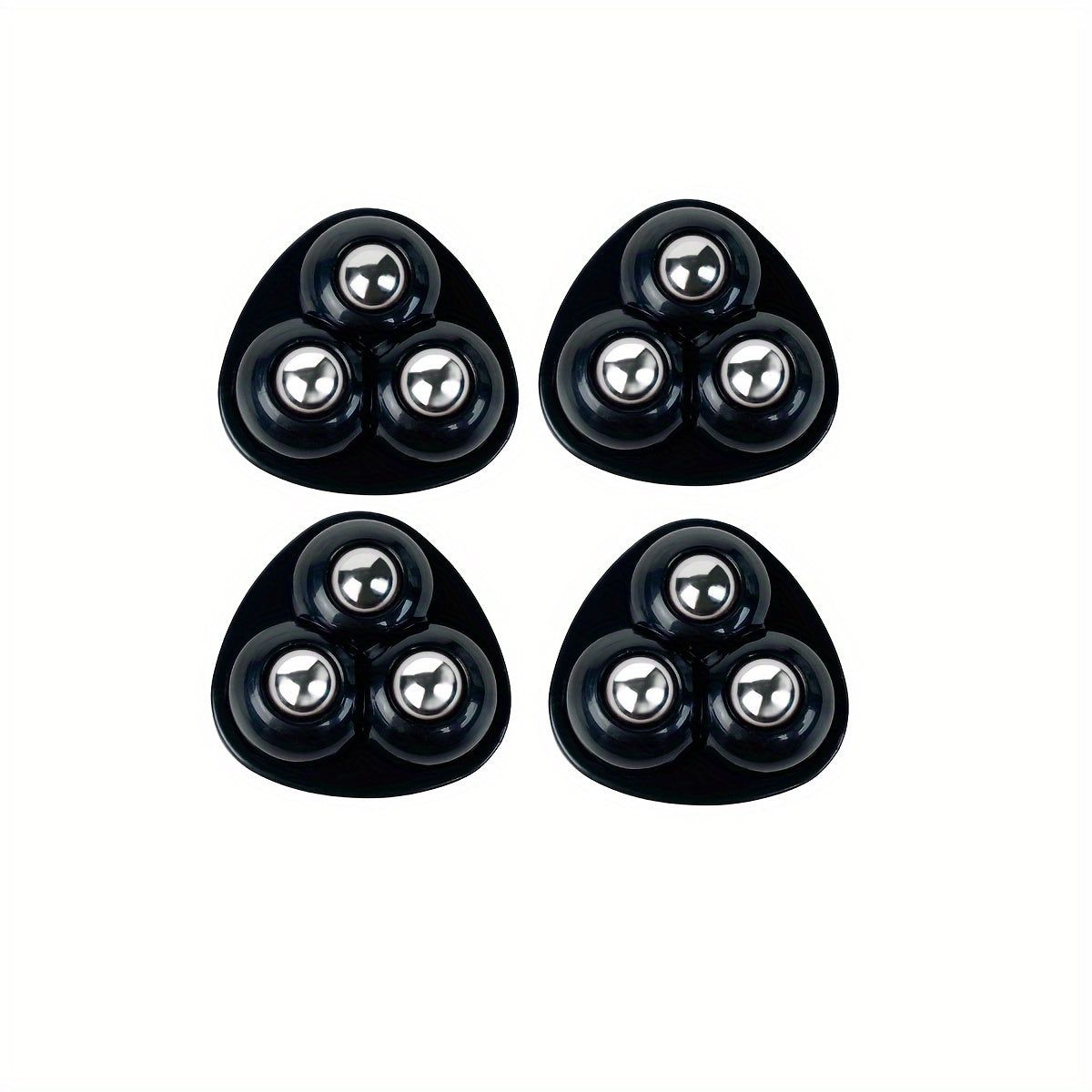 4pcs Adhesive Caster Mini Wheels 360 Swivel Stainless Steel Paste Pulley