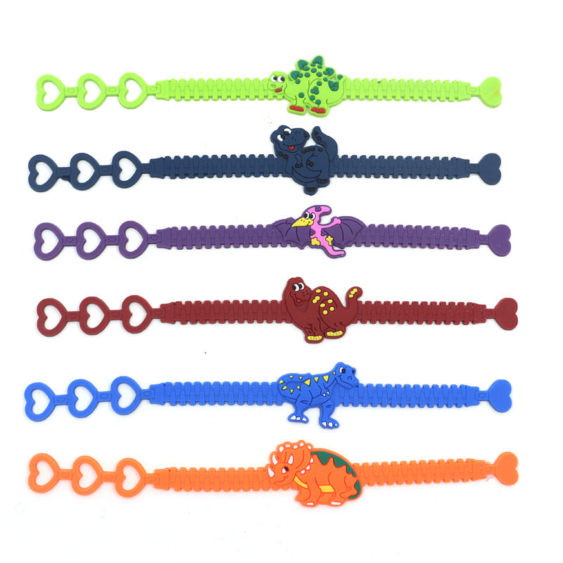 12 Pack Silicone Dinosaur Hand Straps for Kids