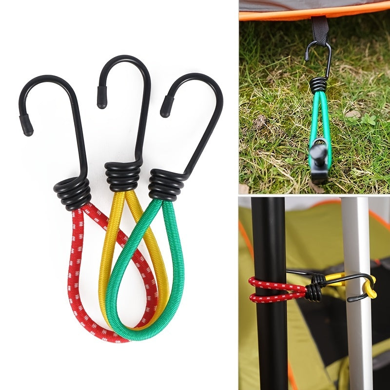 Heavy Duty 3pcs Bungee Cords With Hooks For Tarps Tents Trucks Boats