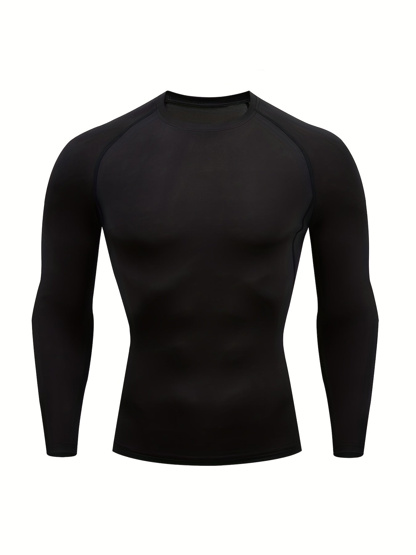 Men's Solid Quick Drying Long Sleeve Compression T-Shirt