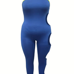  Cut Out One Shoulder Jumpsuit