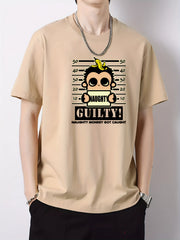 Naughty Monkey Print Men's Cotton Graphic Crew Neck T-shirt
