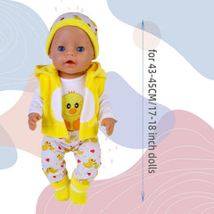 Yellow Duckling Doll Outfit 43 Dolls Christmas Gift Includes Hat Vest Pan