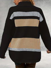  Colorblock Turtle Neck Sweater