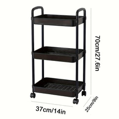 Portable 3-Layer Storage Cart for Office and School Supplies