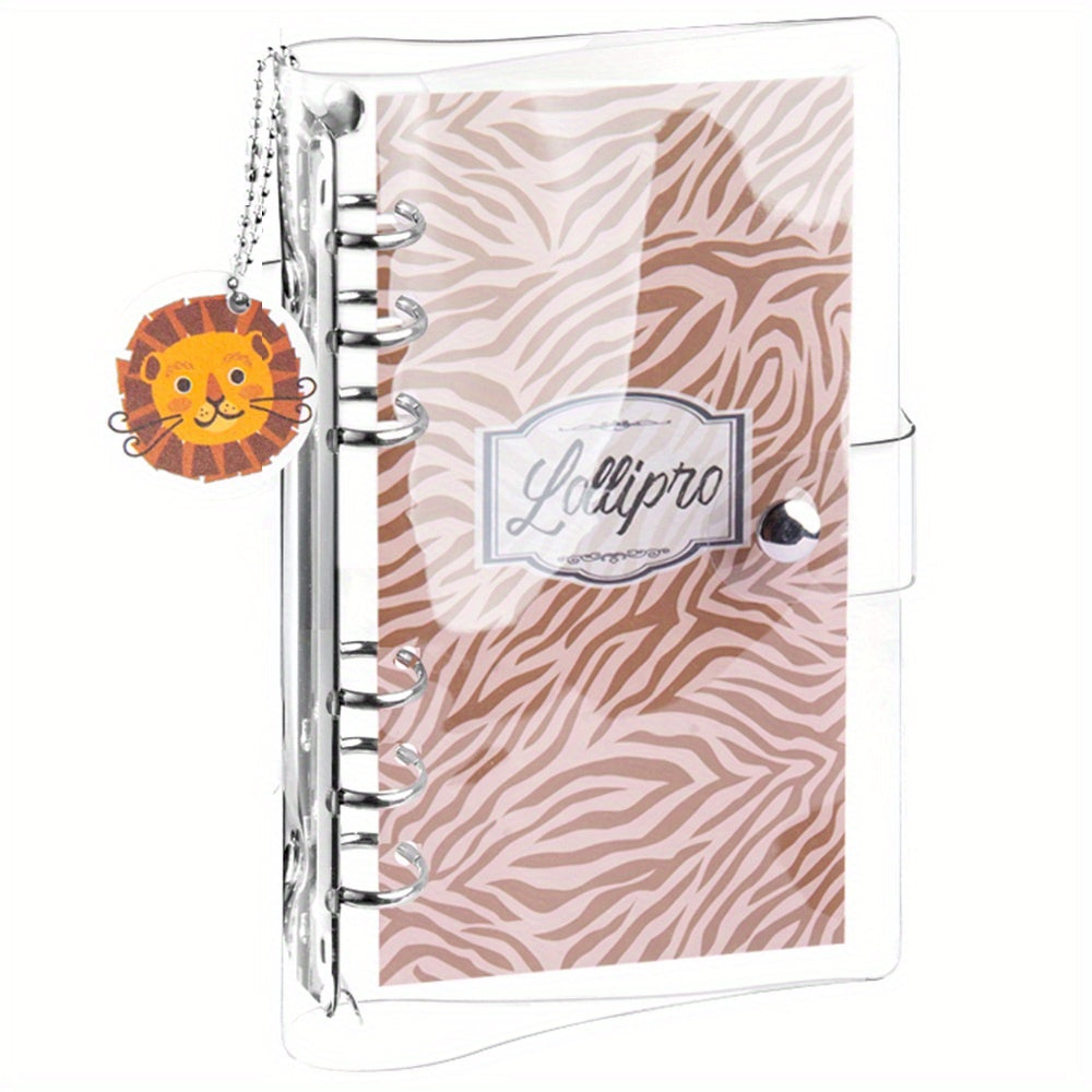 Clear PVC A6 Binder Cover 6 Ring Refillable Planner Journal with Key Chain