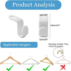 40pcs Heavy Duty Cascading Hanger Hooks 4 Colors for Closet Space