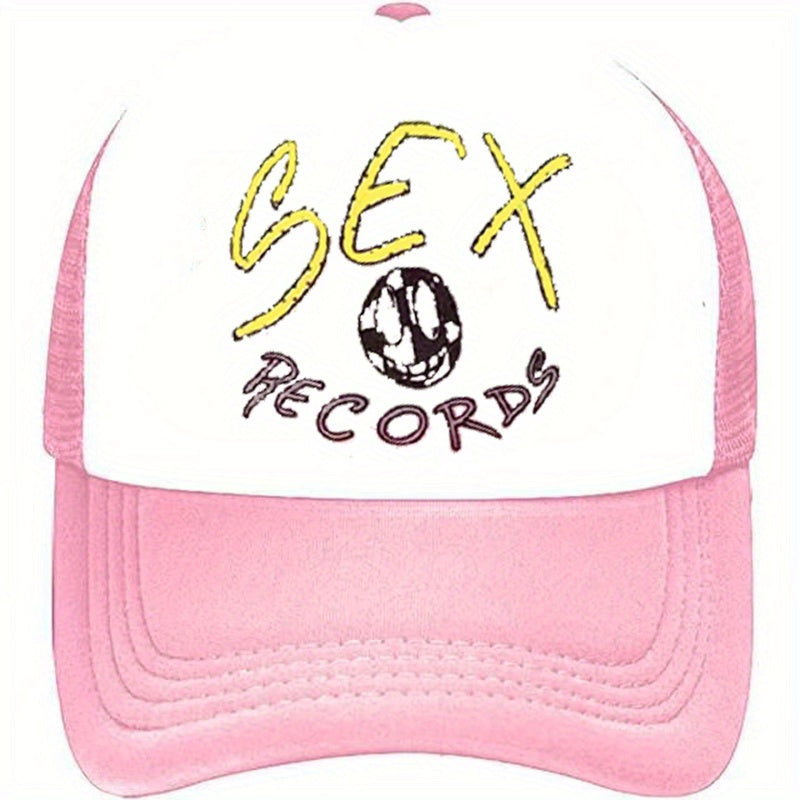 Men's Funny Record Hat Sunshade Mesh Baseball Cap