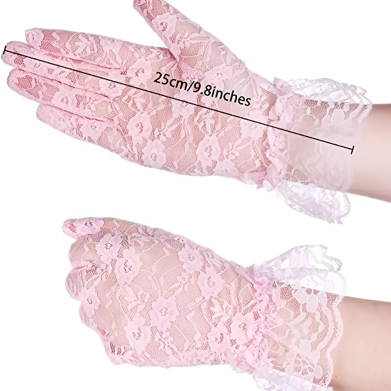 Lace Gloves Women Short Wedding Bridal Gloves