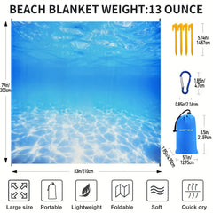 Waterproof Beach Blanket 200 X 210 - Travel Camping Picnic Mat
