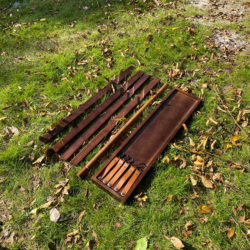 Outdoor Wood Folding Storage Rack for Travel Camping