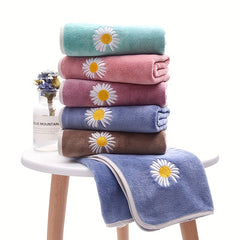 3pcs Quick Drying Towel Embroidered Pattern