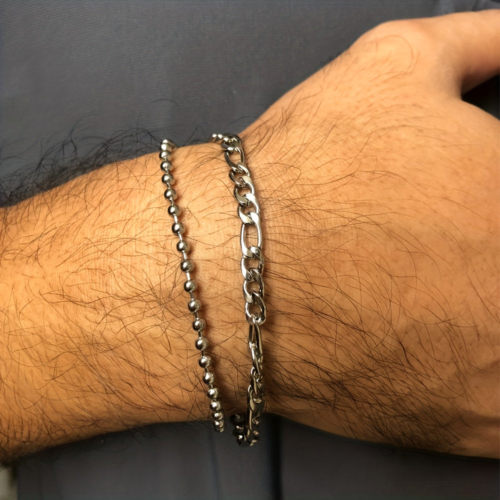 2pcs Bracelet Christmas For Man Dad Vintage Bracelet