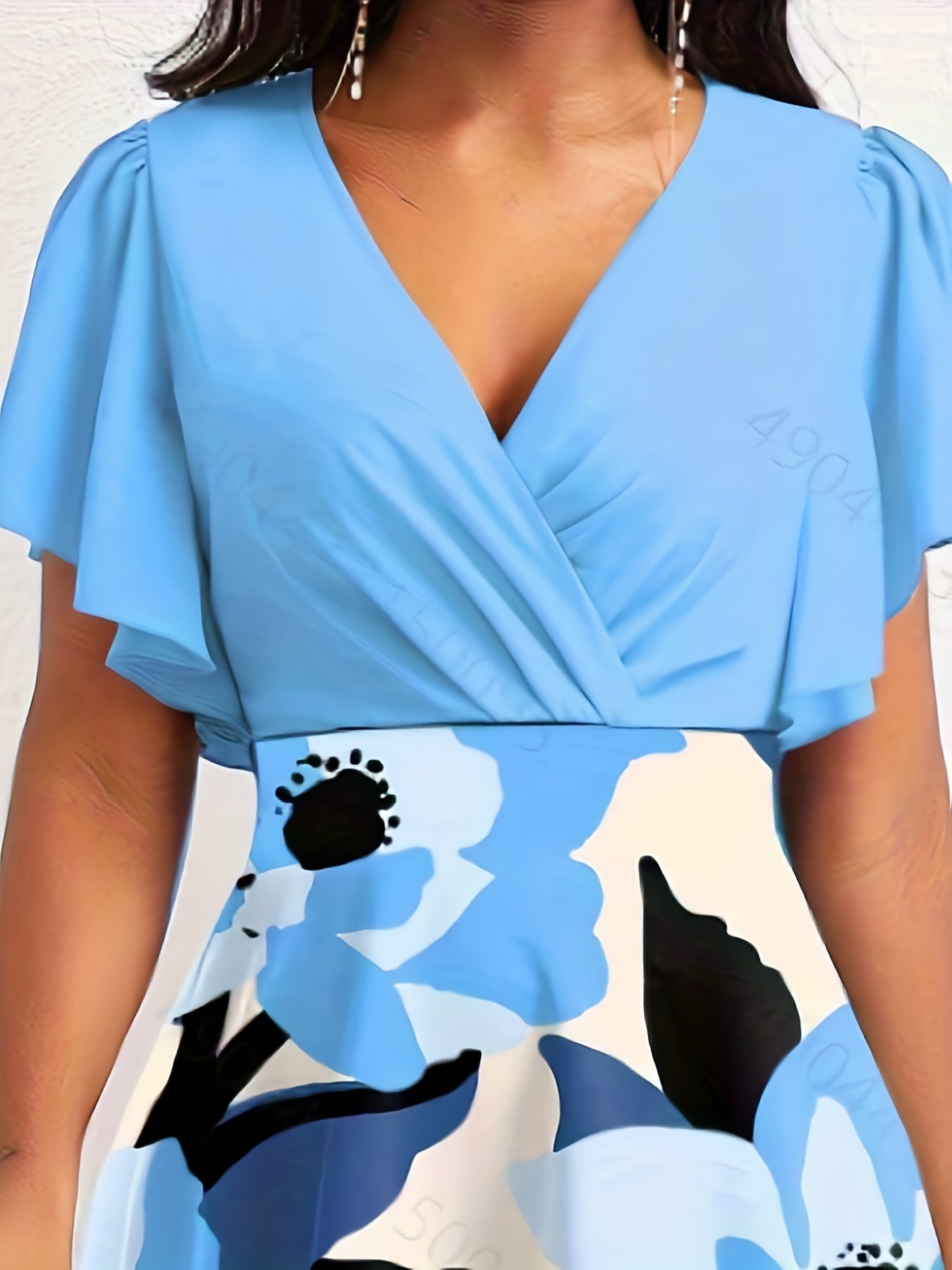  Dress Women's Plus Ruffle Sleeve Midi Dress