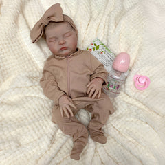 Soft Vinyl 3D Painted Sleeping Girl Reborn Baby Doll