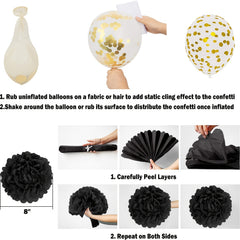 Birthday Banner Confetti & Balloons for Men Party Decoration Set
