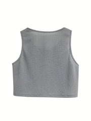  Waffle Knit Tank Top & Shorts Pajamas Set
