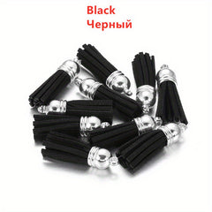 20pcs 38mm Leather Tassel Fringe Keychain Strap Fiber Suede Tassel Key Chains
