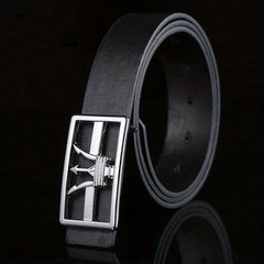 Crown Smooth Plate Buckle Belt For Men