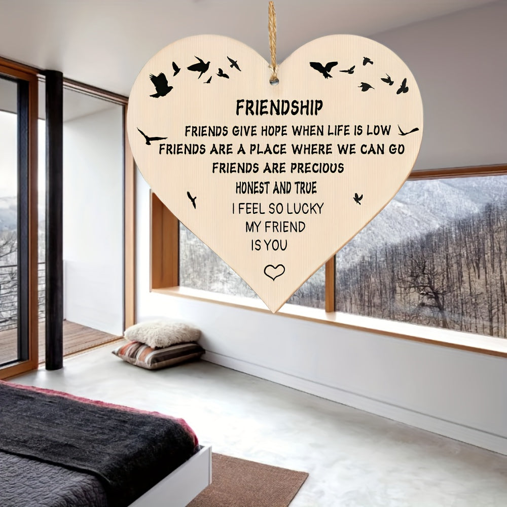 Funny Friendship Wooden Door Pendant - Christmas Gift