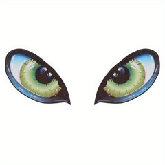 Reflective Sticker Pair Green Eyes Car Motorcycle Rear Mirror Side Window