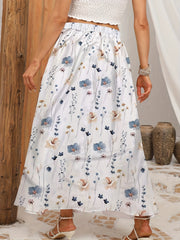  Casual Floral Maxi A-line Skirt