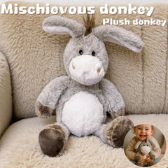 Grey Donkey Plush Stuffed Animal Soft Hugging Donkey Doll