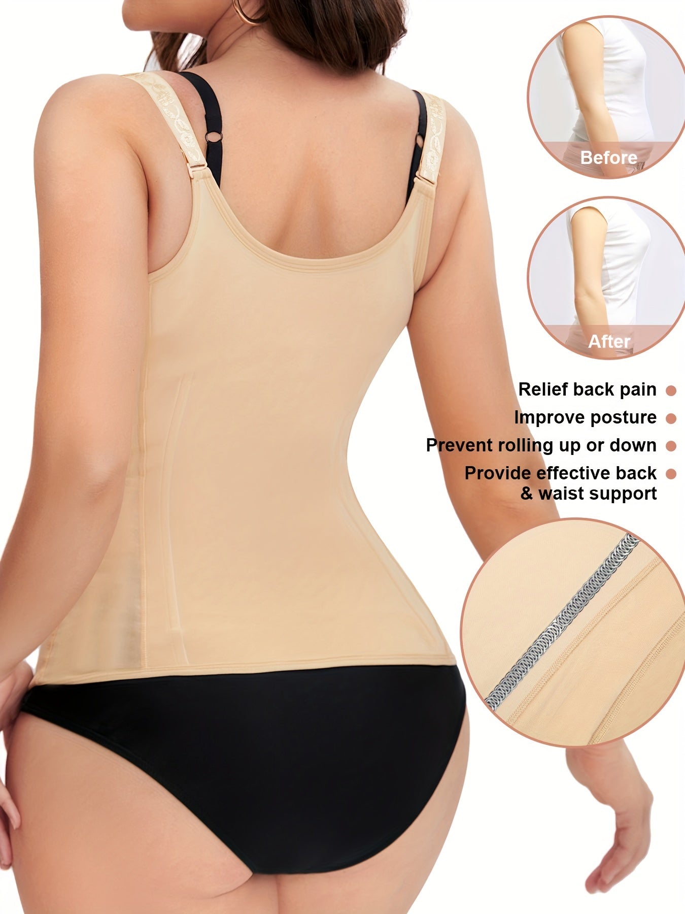 Front Buckle Cami Tops Waist Trainer Tummy Control Slimmer Top